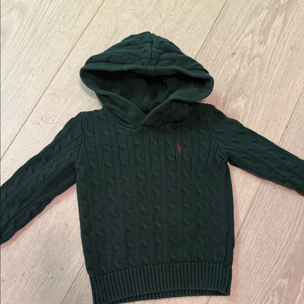 Polo by Ralph Lauren Green Cable Knit Hoodie